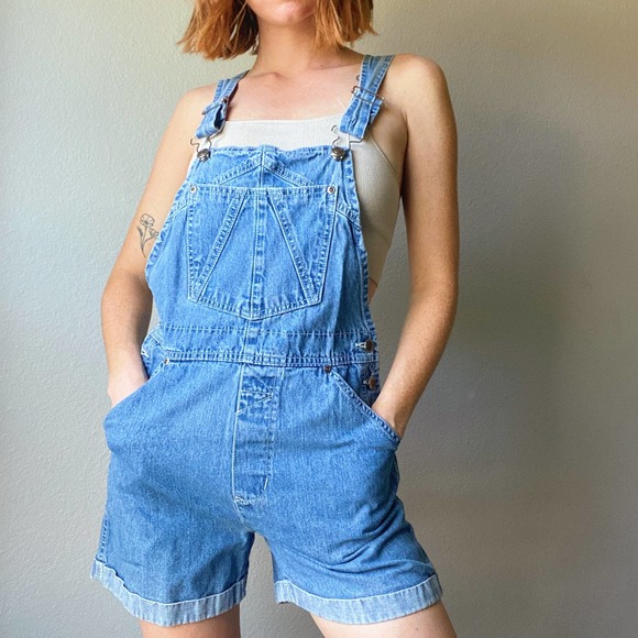 Vintage 90s/Y2K Canyon River Blues Denim Shorts Overalls - Picture 5 of 8
